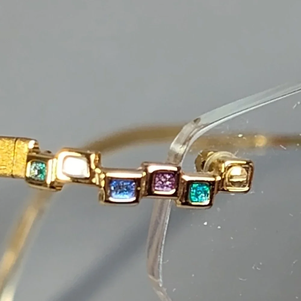 Vintage 90s Cazal Gold Rimless Hexagon Eyeglass Frames MOD. 424 COL. 971 READ